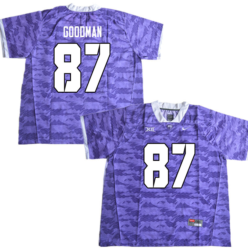 Men #87 Jake Goodman TCU Horned Frogs College Football Jerseys Sale-Limited Purple